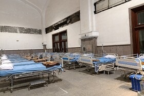 گزارش تصویری/آمادگی کامل بیمارستان موقت دانشگاه علوم پزشکی ایران یک روز قبل از مراسم رسمی وداع با رهبر شهید